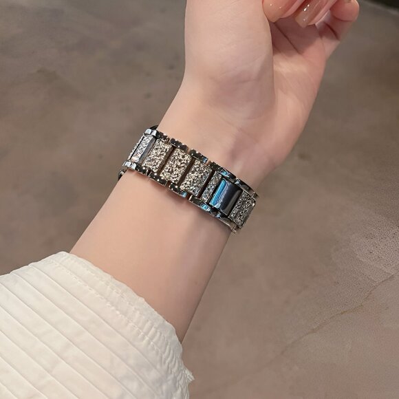 Apple Watch Band Adjustable Luxury Stylish Strap Silver Stainless Chain - Silve - Picture 4 of 7